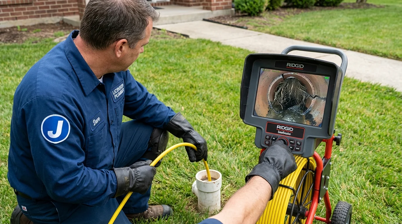 Sewer camera inspection being performed by Johns Plumbing LLC in Boydton